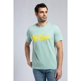 Lee Cooper Londonlogo Erkek %100 Pamuk O Yaka T-Shirt Mint - 2XL - 10-Yeşil