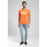 Lee Cooper Londonlogo Erkek %100 Pamuk O Yaka T-Shirt Oranj - 651-Turuncu
