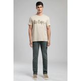 Lee Cooper Londonlogo Erkek Regular Fit %100 Pamuk Baskılı Bisiklet Yaka T-Shirt Bej