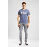 Lee Cooper LONDONLOGO Erkek Regular Fit %100 Pamuk Baskılı Bisiklet Yaka T-Shirt Koyu Mavi - XL - 004-Mavi