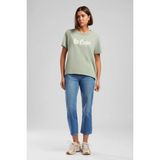 Lee Cooper Londonlogo Kadın Rahat Kesim %100 Pamuk Baskılı Bisiklet Yaka T-Shirt Yeşil - XL