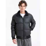 Lee Cooper Lonnie Erkek Suni Deri Şişme Mont Siyah