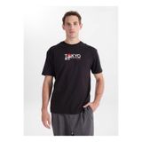 Lee Cooper Loose Fit Yazı Baskılı T-Shirt, S, 5003355154, Siyah, Erkek