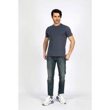 Lee Cooper Marelo Erkek %100 Pamuk O Yaka T-Shirt İndigo - 004-Mavi