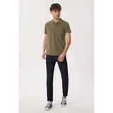 Lee Cooper Miless Erkek %100 Pamuk Polo Yaka T-Shirt Haki - 2XL - 10-Yeşil