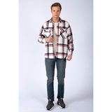 Lee Cooper Moses Erkek Dokuma Uzun Kol Gömlek Tarçın-Lacivert Ekose - XL - Kahve