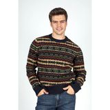 Lee Cooper Mudeso Regular Fit Bisiklet Yaka Desenli Kazak Erkek Kazak 251 Lcm 241053 2501 - 2XL - Lacivert