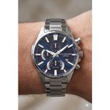 Lee Cooper Multifonksiyon Erkek Kol Saati | 46 mm Çelik Kasa , Lacivert Kadran, 5 Atm - Gümüş