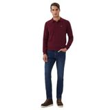 Lee Cooper Newblend Erkek Polo Yaka Sweatshirt Bordo