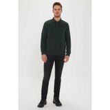 Lee Cooper Newblend Erkek Polo Yaka Sweatshirt Koyu Yeşil