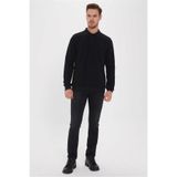 Lee Cooper Newblend Erkek Polo Yaka Sweatshirt Siyah
