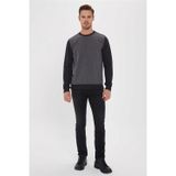 Lee Cooper Newdiagonal Erkek Bisiklet Yaka Sweatshirt Gri