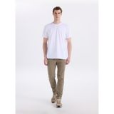 Lee Cooper Normal Bel Slim Straight Chino Pantolon, 31-32, 5003354993, Haki, Erkek