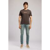 Lee Cooper ORAK Erkek Regular Fit %100 Pamuk Baskılı Bisiklet Yaka T-Shirt Kahverengi