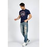 Lee Cooper Oxford Orta-Yüksek Bel Rahat Konik Kesim Daralan Paça %100 Pamuk Mavi Erkek Jean Pantolon