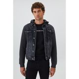 Lee Cooper Pablo 1 Erkek Kapüşonlu.jean Ceket - Mavi - 2XL