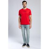 Lee Cooper Patrico Erkek %100 Pamuk O Yaka T-Shirt Kırmızı - 604-Kırmızı