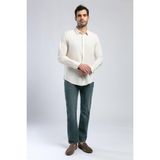 Lee Cooper Pavlon Erkek Uzun Kol Dokuma Gömlek Beyaz - 2XL