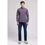 Lee Cooper Pired 1 Erkek Uzun Kol Ekose Gömlek Lacivert Bordo - Mavi