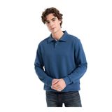 Lee Cooper Polo Yaka İndigo Sweatshirt, M, 5003310834, İndigo, erkek