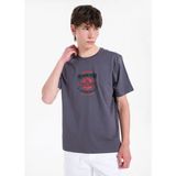 Lee Cooper PREMIUM Erkek Regular Fit Baskılı Bisiklet Yaka T-Shirt Antrasit