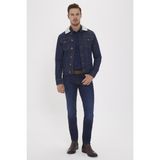 Lee Cooper Puebla 9 Erkek Kurklu Jean Ceket - XL - Mavi