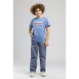 Lee Cooper Racıng Erkek Çocuk Baskılı Bisiklet Yaka T-Shirt Mavi