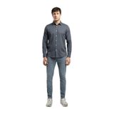 Lee Cooper Regular Fit İndigo Gömlek, L, 5003355080, Mavi, Erkek