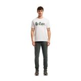 Lee Cooper Regular Fit Logo Baskılı T-Shirt, M, 5003355093, Beyaz, Erkek