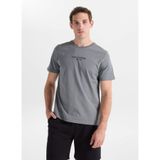 Lee Cooper Regular Fit Logo Baskılı T-Shirt, M, 5003355111, Gri, Erkek
