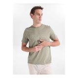 Lee Cooper Regular Fit Logo Baskılı T-Shirt, S, 5003355104, Haki, Erkek