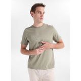 Lee Cooper Regular Fit Logo Baskılı T-Shirt, XL, 5003355104, Haki, Erkek