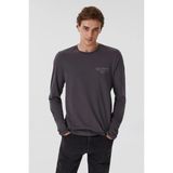 Lee Cooper Renzo Erkek %100 Pamuk O Yaka Uzun Kol T-Shirt Antrasit - 095-Gri