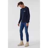 Lee Cooper Renzo Erkek %100 Pamuk O Yaka Uzun Kol T-Shirt Lacivert - 004-Mavi