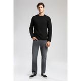 Lee Cooper Ricky Erkek Hıgh Rıse Straıght Rahat Kesim Yüksek Bel Düz Paça Jean Pantolon Gri - 36 - 30