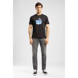 Lee Cooper Rıver Erkek Regular Fit %100 Pamuk Baskılı Bisiklet Yaka T-Shirt Siyah - 05-Siyah