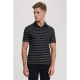 Lee Cooper Rocco Erkek Polo Yaka T-Shirt Siyah Çizgili - 05-Siyah