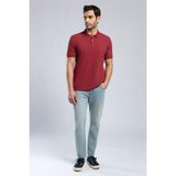 Lee Cooper Rolan Erkek %100 Pamuk Polo Yaka T-Shirt Bordo - 2XL