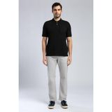Lee Cooper Rolan Erkek %100 Pamuk Polo Yaka T-Shirt Siyah - 2XL - 05-Siyah