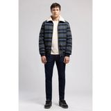 Lee Cooper Santos Erkek Klasik Yaka %100 Pamuk Mont Lacivert Yeşil - XL - Lacivert - Yeşil