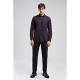 Lee Cooper Shaw Erkek Dokuma Gömlek Bordo-Lacivert Kareli