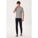 Lee Cooper Twingos 5 Erkek %100 Pamuk Pike O Yaka T-Shirt Gri Melanj - 095-Gri