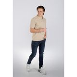 Lee Cooper Twins 1 Erkek %100 Pamuk Pike Polo Yaka T-Shirt Koyu Bej - Beyaz