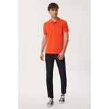 Lee Cooper Twins Erkek %100 Pamuk Polo Yaka T-Shirt Mercan - 2XL - 651-Turuncu