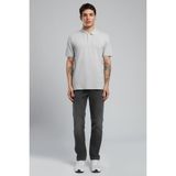 Lee Cooper Twins Erkek %100 Pamuk Polo Yaka T-Shirt Taş - Beyaz