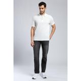 Lee Cooper Tylen Erkek %100 Pamuk Polo Yaka T-Shirt Ekru - 2XL - Beyaz