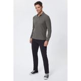 Lee Cooper Tylens Erkek %100 Pamuk Polo Yaka Uzun Kol T-Shirt Haki - 10-Yeşil