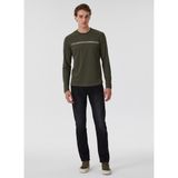 Lee Cooper Tylens Erkek %100 Pamuk Polo Yaka Uzun Kol T-Shirt Haki