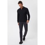 Lee Cooper Tylens Erkek %100 Pamuk Polo Yaka Uzun Kol T-Shirt Siyah - 05-Siyah