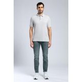 Lee Cooper Tyler Erkek %100 Pamuk Polo Yaka T-Shirt Taş - Beyaz